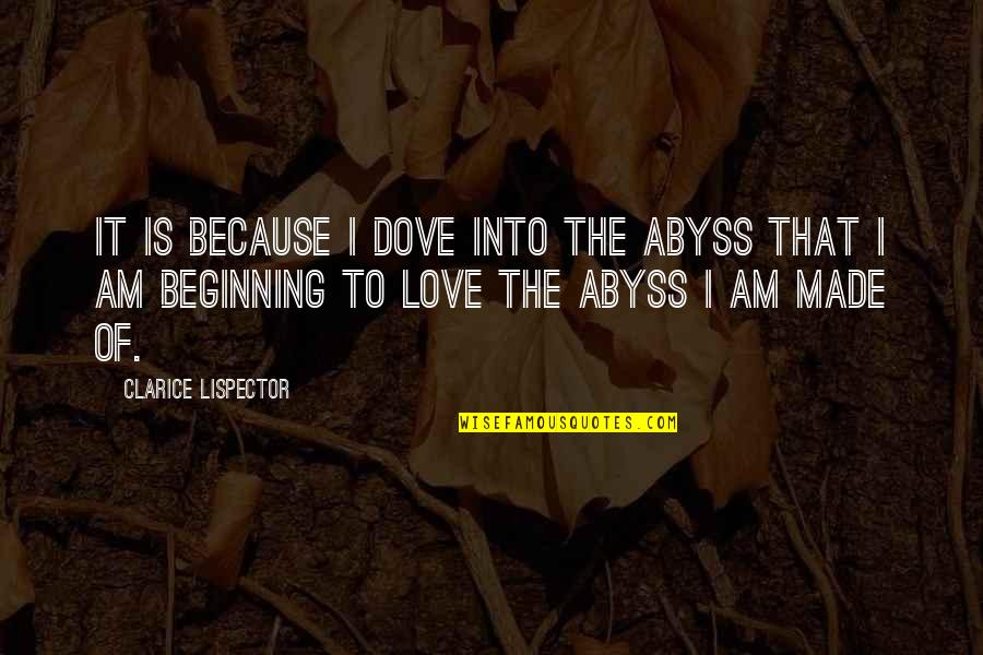 Dove Quotes By Clarice Lispector: It is because I dove into the abyss