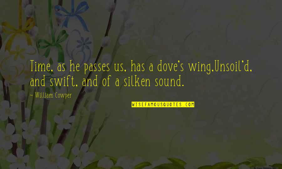 Dove Quotes By William Cowper: Time, as he passes us, has a dove's