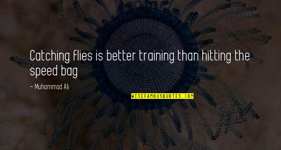 Dovzhenko Film Quotes By Muhammad Ali: Catching flies is better training than hitting the Dovzhenko Film Quotes By Muhammad Ali: Catching flies is better training than hitting the