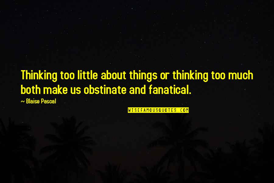 Dowlatabadi Mahmoud Quotes By Blaise Pascal: Thinking too little about things or thinking too
