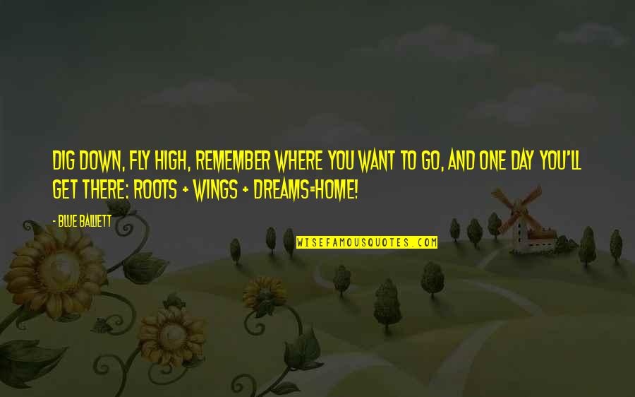 Down Home Quotes By Blue Balliett: Dig down, fly high, remember where you want