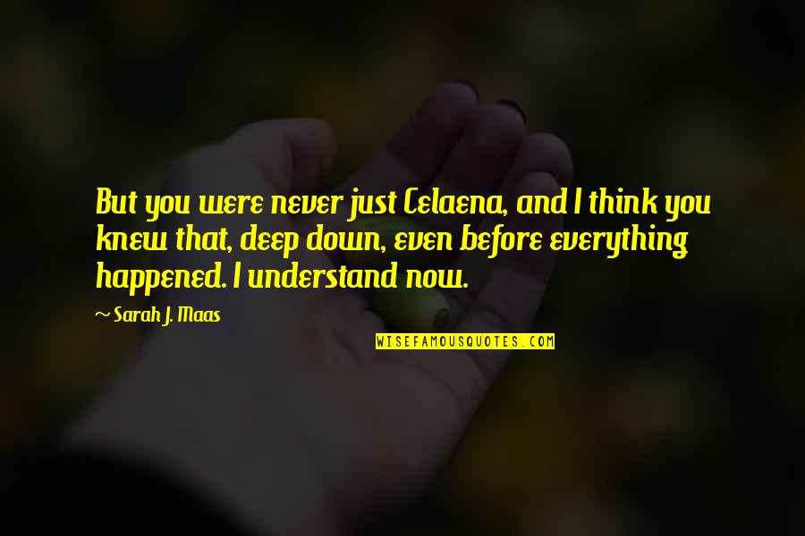 Down Now Quotes By Sarah J. Maas: But you were never just Celaena, and I Down Now Quotes By Sarah J. Maas: But you were never just Celaena, and I