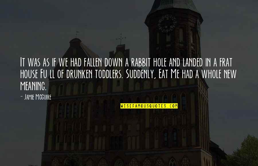Down The Rabbit Hole Quotes By Jamie McGuire: It was as if we had fallen down