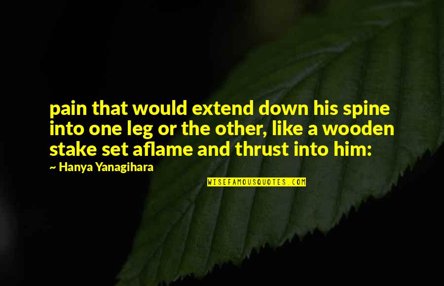 Down The Spine Quotes By Hanya Yanagihara: pain that would extend down his spine into