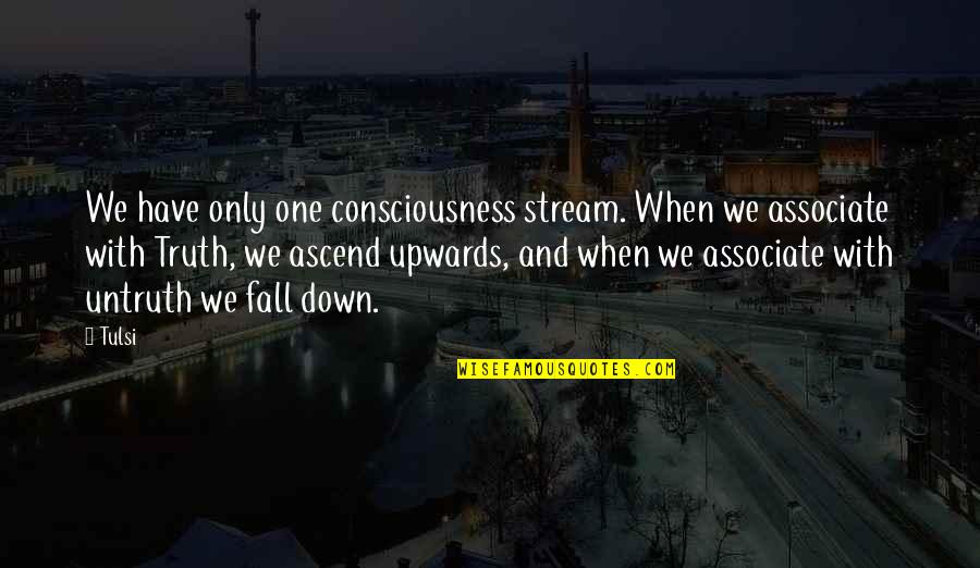 Down The Stream Quotes By Tulsi: We have only one consciousness stream. When we Down The Stream Quotes By Tulsi: We have only one consciousness stream. When we