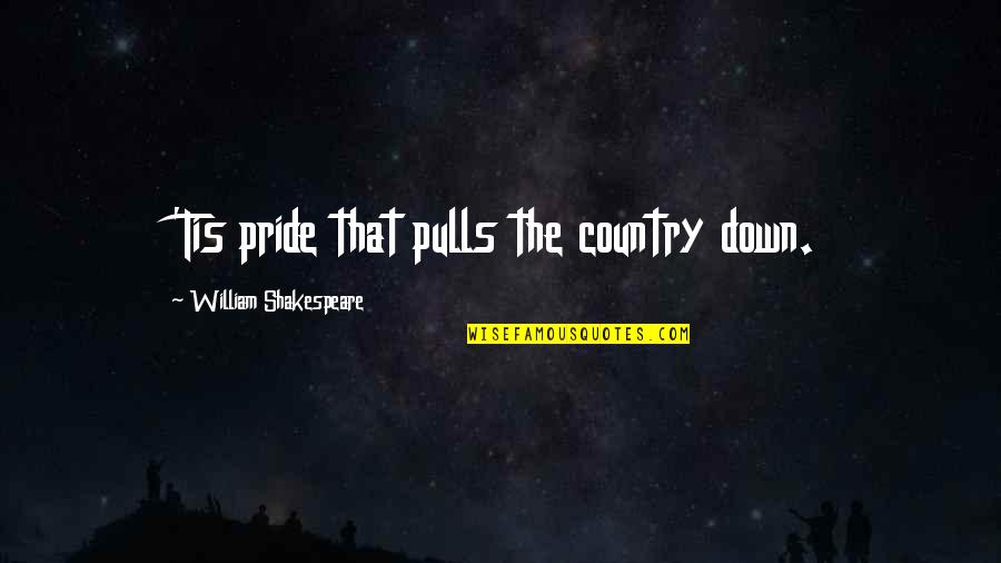 Down Your Pride Quotes By William Shakespeare: 'Tis pride that pulls the country down.