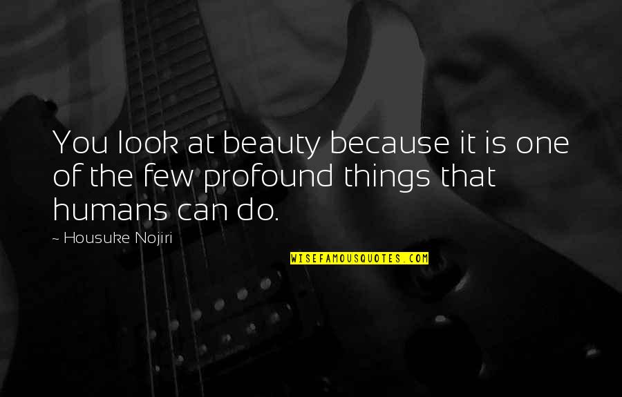 Downed Trees Quotes By Housuke Nojiri: You look at beauty because it is one Downed Trees Quotes By Housuke Nojiri: You look at beauty because it is one