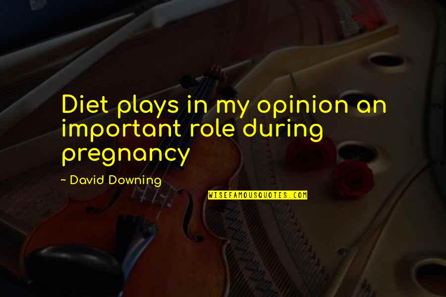 Downing Quotes By David Downing: Diet plays in my opinion an important role Downing Quotes By David Downing: Diet plays in my opinion an important role