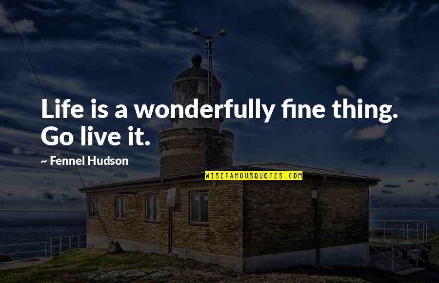 Downish Quotes By Fennel Hudson: Life is a wonderfully fine thing. Go live Downish Quotes By Fennel Hudson: Life is a wonderfully fine thing. Go live