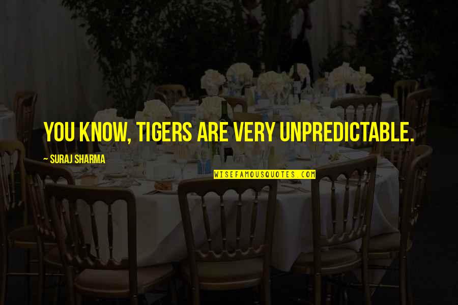 Downloaded Games Quotes By Suraj Sharma: You know, tigers are very unpredictable. Downloaded Games Quotes By Suraj Sharma: You know, tigers are very unpredictable.