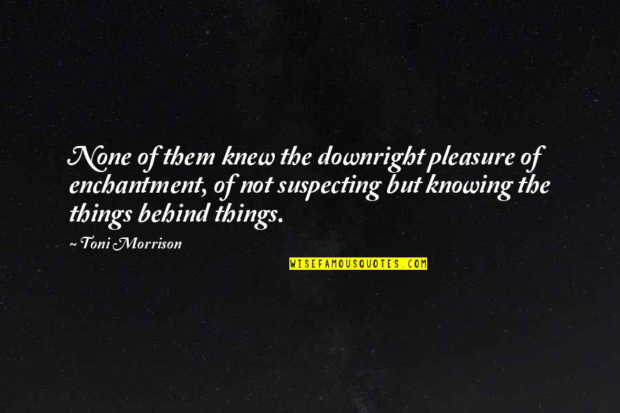 Downright Quotes By Toni Morrison: None of them knew the downright pleasure of Downright Quotes By Toni Morrison: None of them knew the downright pleasure of