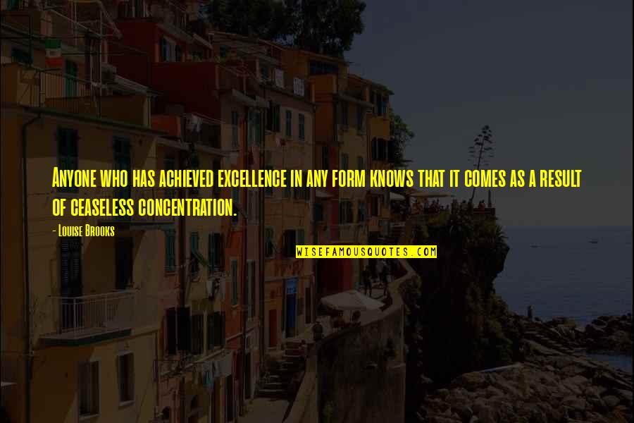 Downround Quotes By Louise Brooks: Anyone who has achieved excellence in any form Downround Quotes By Louise Brooks: Anyone who has achieved excellence in any form
