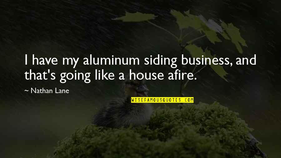 Downrush Quotes By Nathan Lane: I have my aluminum siding business, and that's