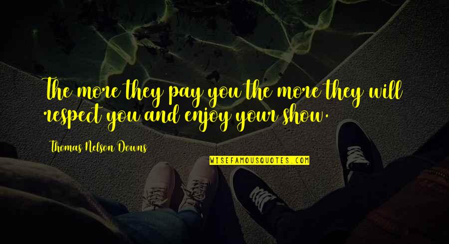 Downs Quotes By Thomas Nelson Downs: The more they pay you the more they