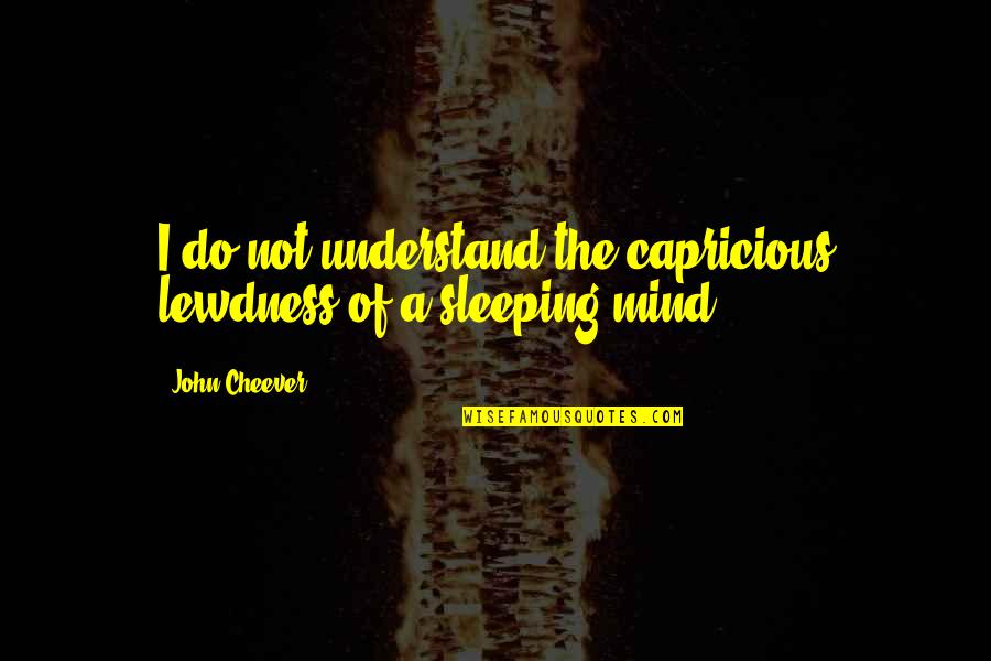 Downshifting Semi Quotes By John Cheever: I do not understand the capricious lewdness of