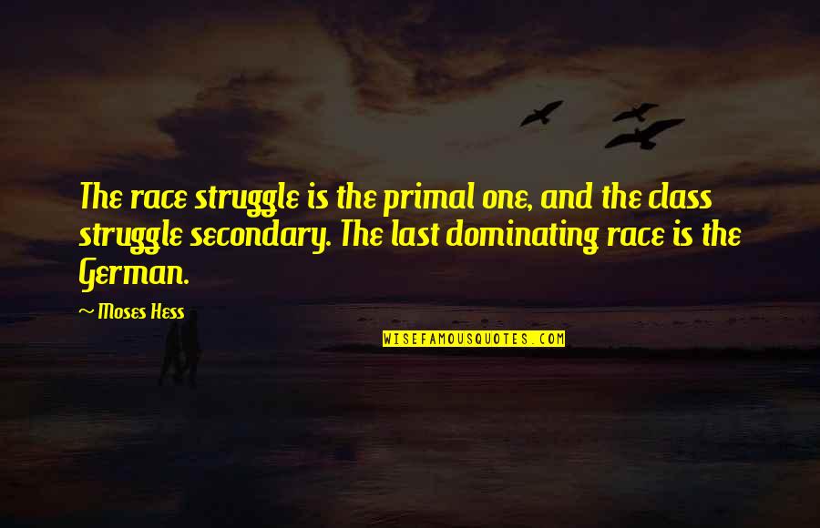Downstate Quotes By Moses Hess: The race struggle is the primal one, and