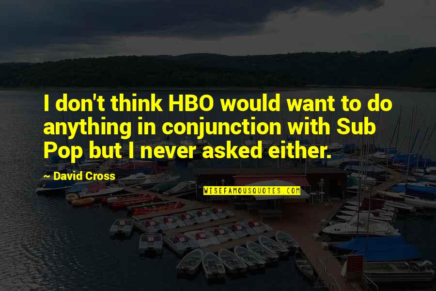 Downwards Synonyms Quotes By David Cross: I don't think HBO would want to do