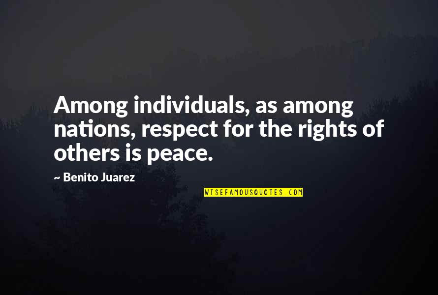 Dowse Quotes By Benito Juarez: Among individuals, as among nations, respect for the