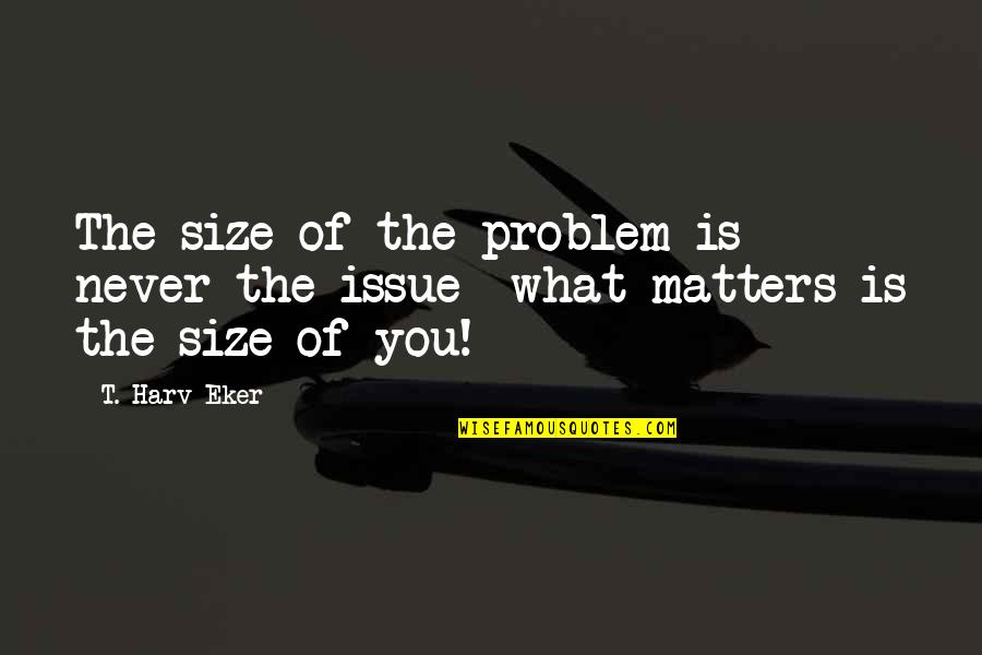Dowsey Norman Quotes By T. Harv Eker: The size of the problem is never the