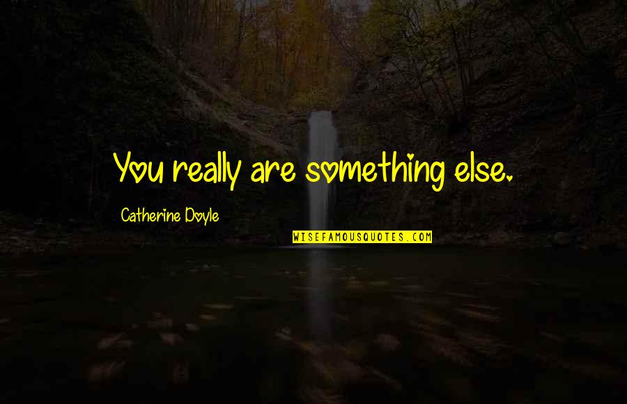 Doyle Quotes By Catherine Doyle: You really are something else.