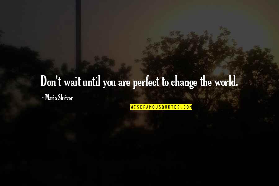 Doyurucu Quotes By Maria Shriver: Don't wait until you are perfect to change Doyurucu Quotes By Maria Shriver: Don't wait until you are perfect to change