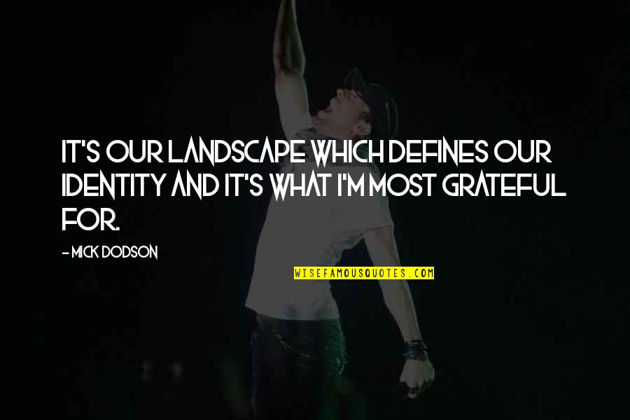 Dozenth Quotes By Mick Dodson: It's our landscape which defines our identity and