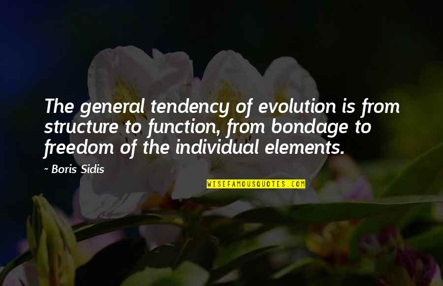 Dozsa Gy Rgy Quotes By Boris Sidis: The general tendency of evolution is from structure