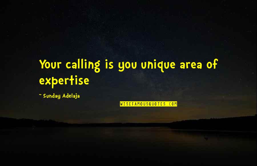 Dpalma Winthrop Quotes By Sunday Adelaja: Your calling is you unique area of expertise Dpalma Winthrop Quotes By Sunday Adelaja: Your calling is you unique area of expertise