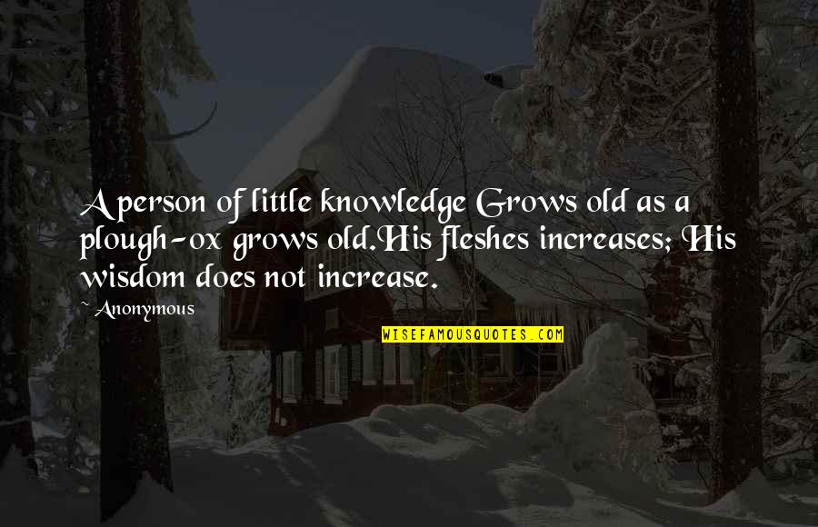 Dr Dispenza Quotes By Anonymous: A person of little knowledge Grows old as