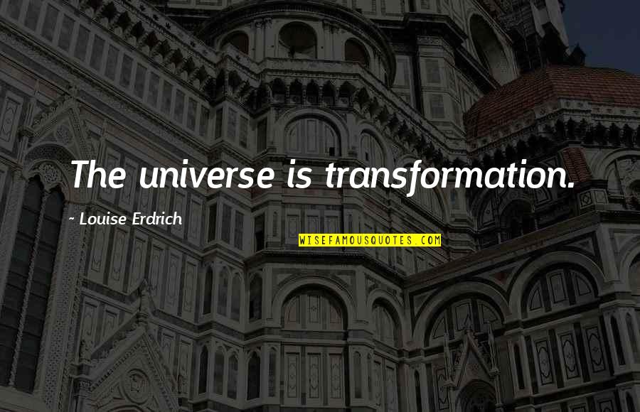 Dr Evil Laser Air Quotes By Louise Erdrich: The universe is transformation.