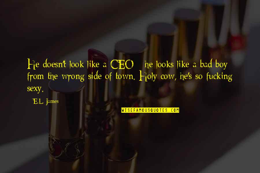 Dr Evil Quotes By E.L. James: He doesn't look like a CEO - he