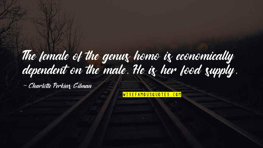 Dr Frank N Furter Quotes By Charlotte Perkins Gilman: The female of the genus homo is economically Dr Frank N Furter Quotes By Charlotte Perkins Gilman: The female of the genus homo is economically