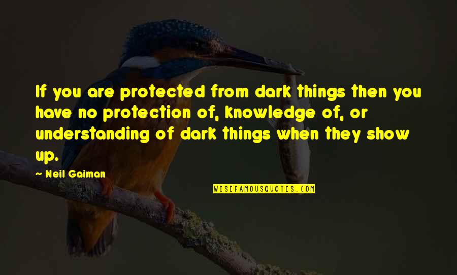 Dr James Mwangi Quotes By Neil Gaiman: If you are protected from dark things then