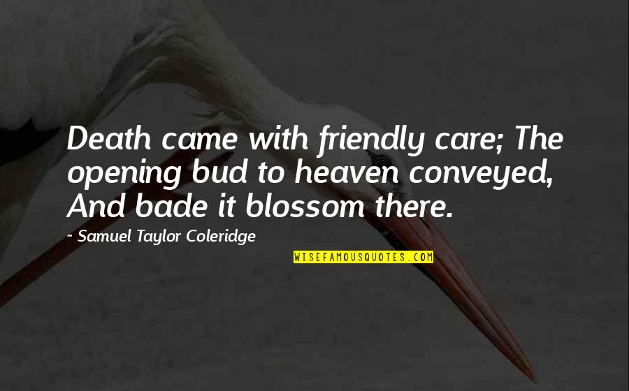 Dr Kings Quotes By Samuel Taylor Coleridge: Death came with friendly care; The opening bud