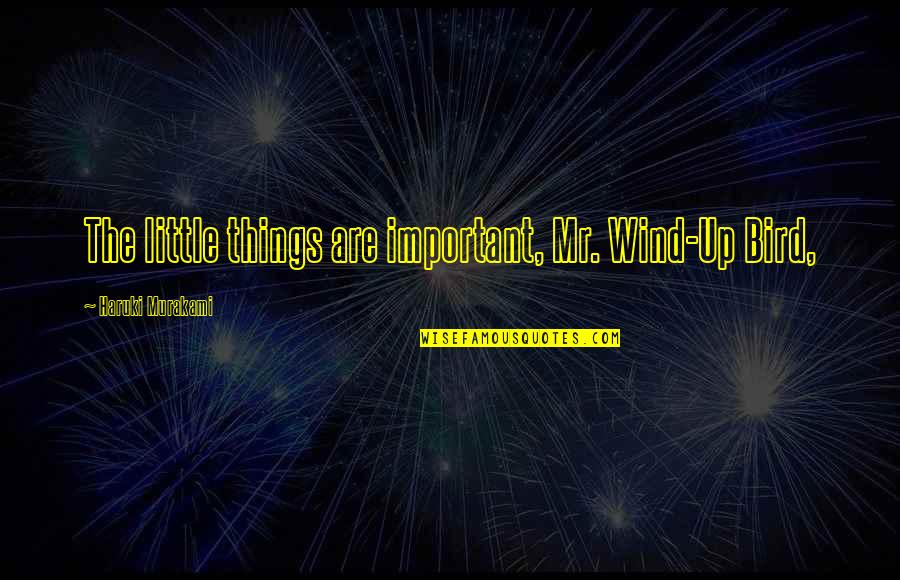 Dr Marius Barnard Quotes By Haruki Murakami: The little things are important, Mr. Wind-Up Bird,