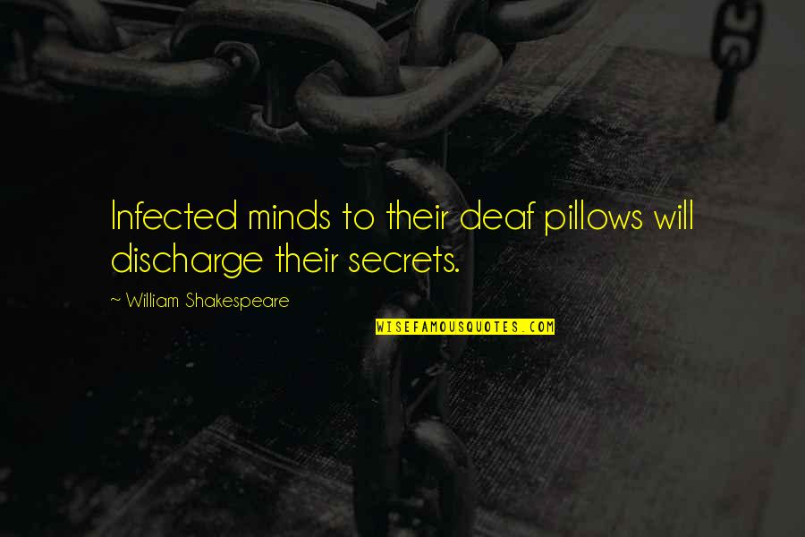 Dr. Mark Chironna Quotes By William Shakespeare: Infected minds to their deaf pillows will discharge Dr. Mark Chironna Quotes By William Shakespeare: Infected minds to their deaf pillows will discharge
