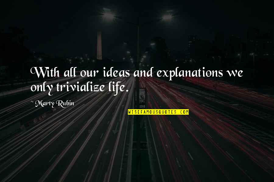 Dr Mostafa Mahmoud English Quotes By Marty Rubin: With all our ideas and explanations we only