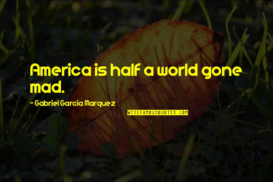 Dr Olukoya Quotes By Gabriel Garcia Marquez: America is half a world gone mad.