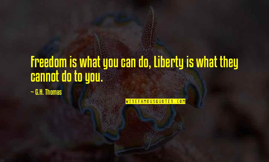 Dr Peter Venkman Quotes By G.H. Thomas: Freedom is what you can do, Liberty is