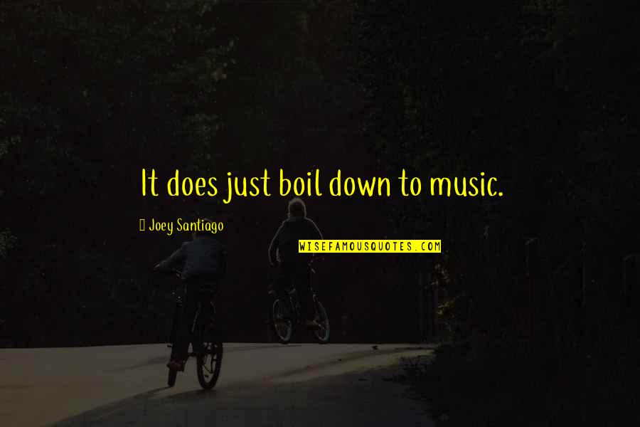 Dr Ron Jenson Quotes By Joey Santiago: It does just boil down to music.