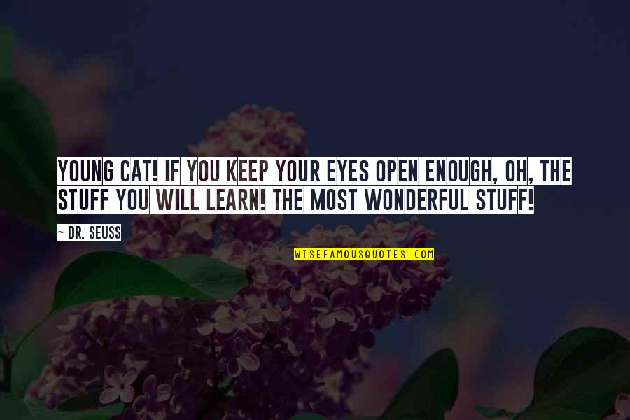 Dr Seuss Life Quotes By Dr. Seuss: Young cat! If you keep Your eyes open