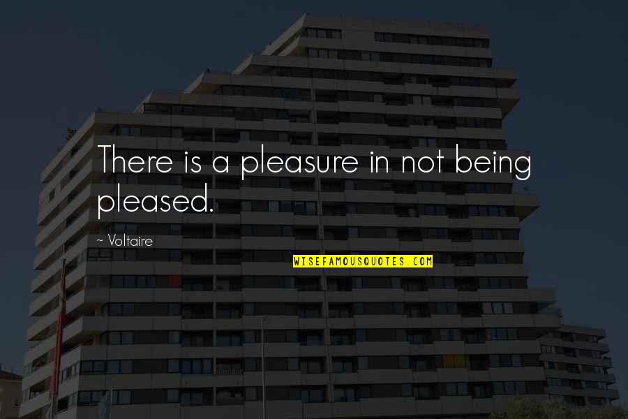 Dr. Terufumi Sasaki Quotes By Voltaire: There is a pleasure in not being pleased.