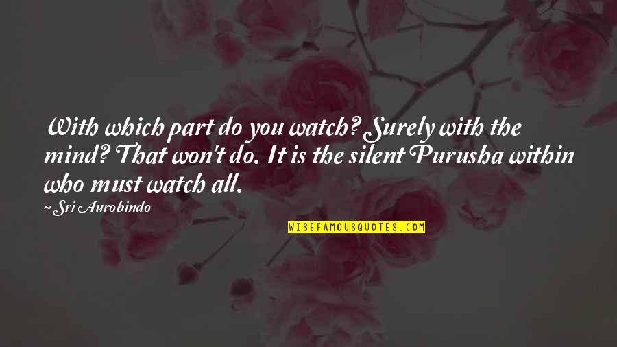 Dr Trager Outlast Quotes By Sri Aurobindo: With which part do you watch? Surely with