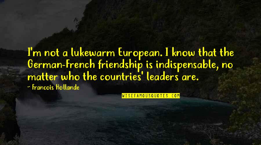 Dr Trevor Kletz Quotes By Francois Hollande: I'm not a lukewarm European. I know that