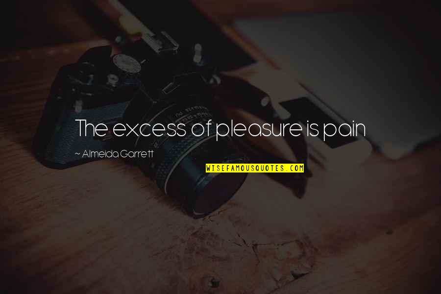 Draconian Band Quotes By Almeida Garrett: The excess of pleasure is pain