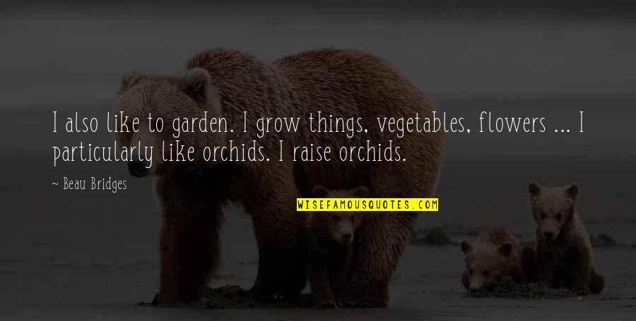 Drafters Quotes By Beau Bridges: I also like to garden. I grow things,