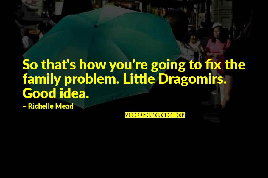Dragomirs Quotes By Richelle Mead: So that's how you're going to fix the