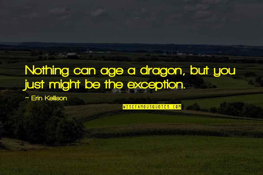 Dragon 2 Quotes By Erin Kellison: Nothing can age a dragon, but you just