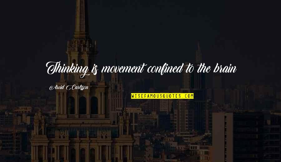 Dragulator Quotes By Arvid Carlsson: Thinking is movement confined to the brain Dragulator Quotes By Arvid Carlsson: Thinking is movement confined to the brain