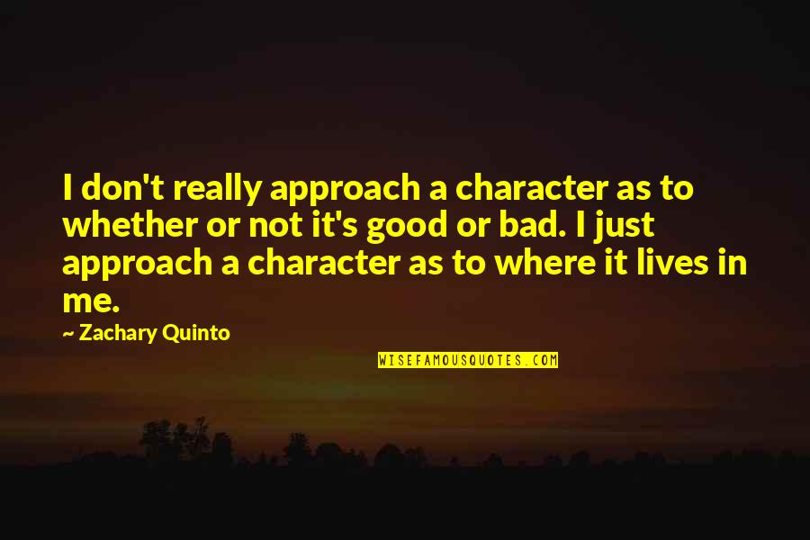 Dragutin Drk Quotes By Zachary Quinto: I don't really approach a character as to